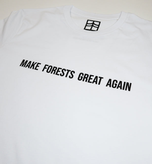 T-Shirt Blanc Bio print MFGA | 100 à 400m² de forêt sauvés