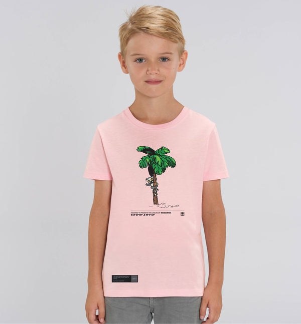T-Shirt Enfant Rose Bio | 100 à 400m² de forêt sauvés