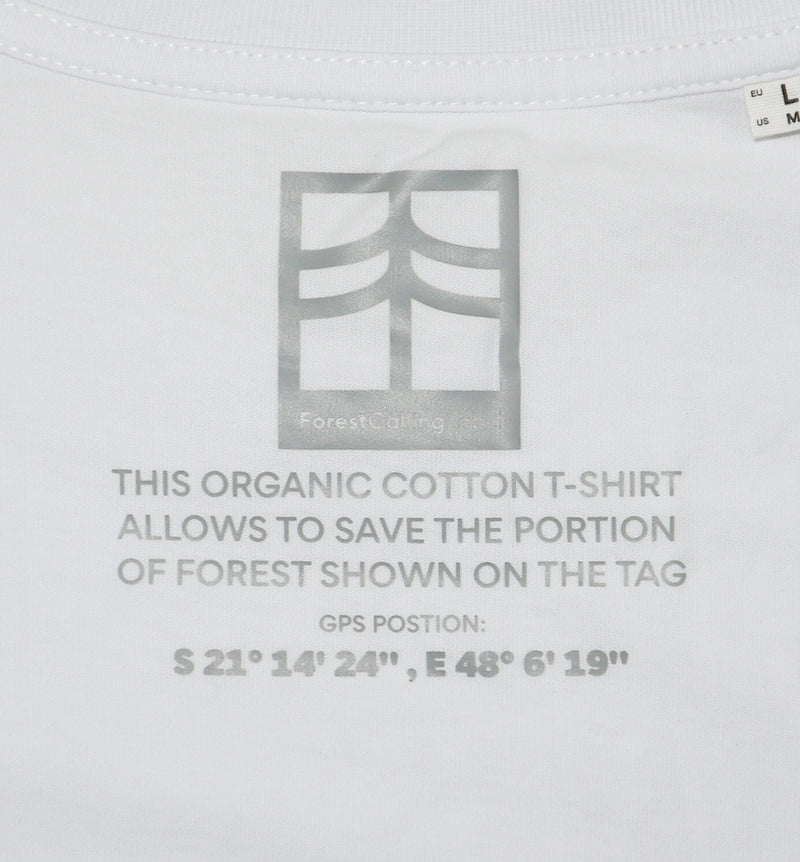 T-Shirt Basic Blanc Bio  | 100 à 400m² de forêt sauvés