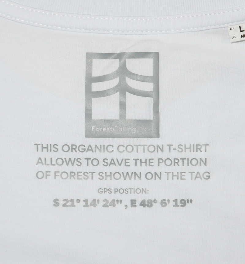 T-Shirt Enfant Blanc Bio | 100 à 400m² de forêt sauvés
